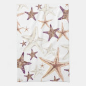 Zeeschelppatroon beige theedoek (Verticaal)