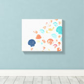 zeeschelpstrand canvas afdruk (Insitu (Houten vloer))