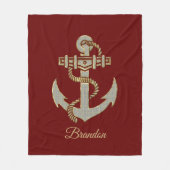 Zeeschepanker met zilver en gouden toon, vacht b fleece deken (Voorkant)