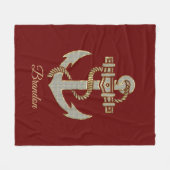 Zeeschepanker met zilver en gouden toon, vacht b fleece deken (Voorkant (Horizontaal))