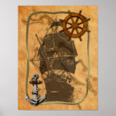 zeeschepen en kaarten poster (Voorkant)