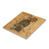  zeeschepen en kaarten tegeltje (Zijkant)