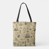 zeeschepen en vuurtorens tote bag (Achterkant)