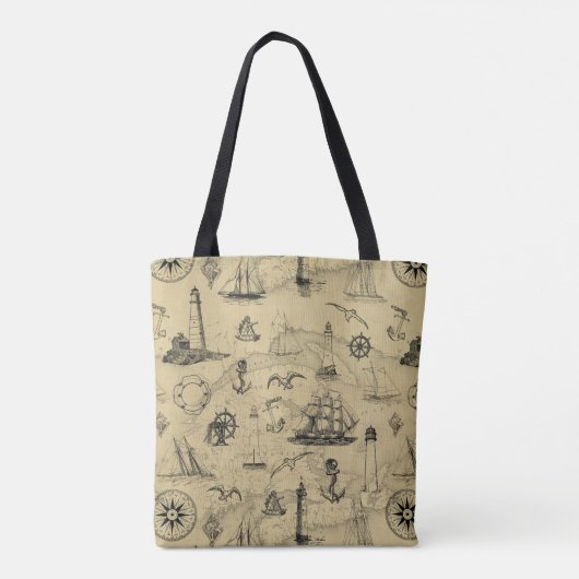  zeeschepen en vuurtorens tote bag (Achterkant)