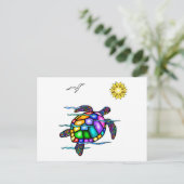 Zeeschildpad #1 briefkaart (Staand voorkant)