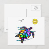 Zeeschildpad #1 briefkaart (Voorkant / Achterkant)