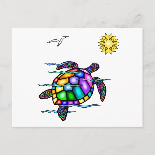 Zeeschildpad #1 briefkaart (Voorkant)