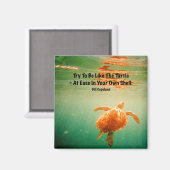 Zeeschildpad 2 inch vierkante magneet (Voorkant / Achterkant)