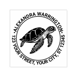 Zeeschildpad #4 Naam Retouradres Zelfinktende Stempel