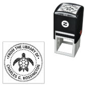 Zeeschildpad #5N Bibliotheekboek Naam Zelfinktende Stempel (In situ)