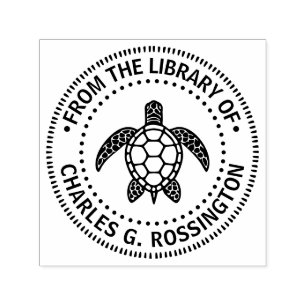 Zeeschildpad #5N Bibliotheekboeknaam Zelfinktende Stempel