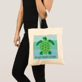 Zeeschildpad aangepaste boodschappentas tote bag (Voorkant (product))
