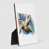 Zeeschildpad Amerikaanse Vlag Fotoplaat (Zijkant)