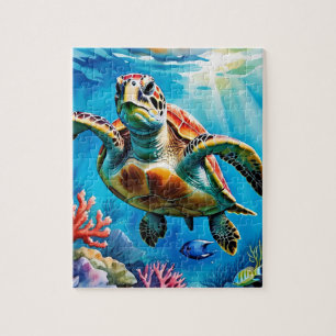 Zeeschildpad Aquarel Tropische Oceaan Legpuzzel