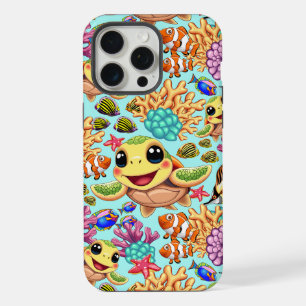 Zeeschildpad Baby Gelukkig en Schattig Karakter iPhone 15 Pro Max Case