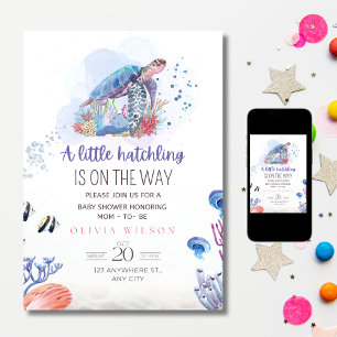  Zeeschildpad Baby Shower Uitnodiging, Onder De Ze Kaart