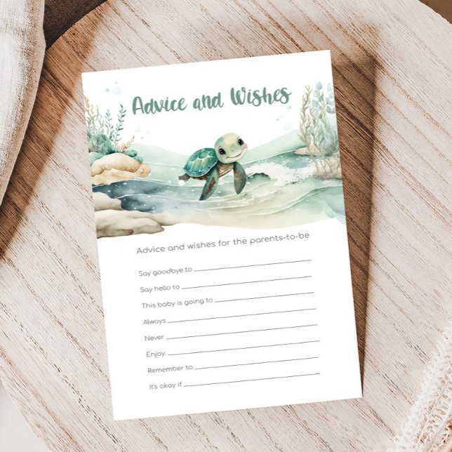 Zeeschildpad Babyshower Advies en Wensen Spel (Sea Turtle Baby Shower Game)