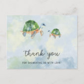 Zeeschildpad - babyshower bedankje  briefkaart (Voorkant)