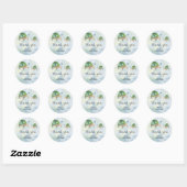 Zeeschildpad - babyshower bedankje ronde sticker (Vel)