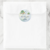 Zeeschildpad - babyshower bedankje ronde sticker (Tas)