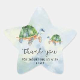 Zeeschildpad - babyshower bedankje ster sticker
