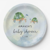 Zeeschildpad - babyshower papieren bordje (Voorkant)