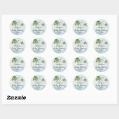 Zeeschildpad - babyshower  ronde sticker (Vel)