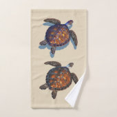Zeeschildpad badhanddoek set bad handdoek (Handdoek)