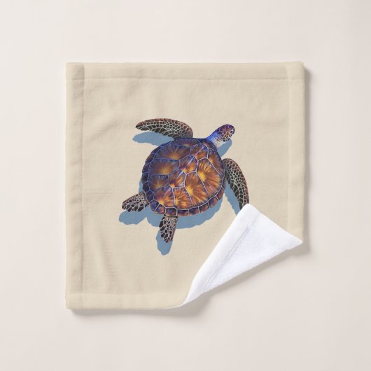Zeeschildpad badhanddoek set bad handdoek (Wasdoekje)