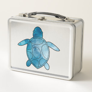 Zeeschildpad blauw aquarel