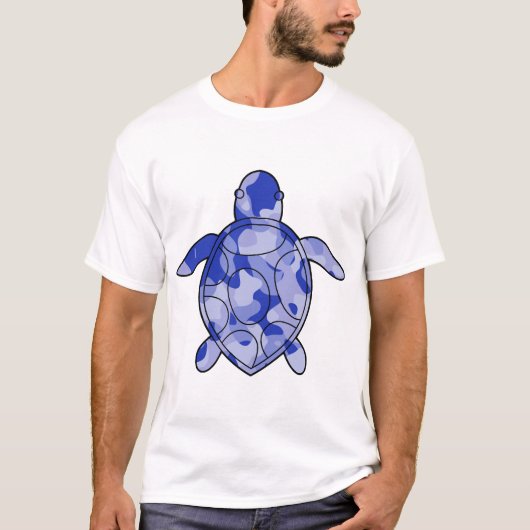 Zeeschildpad blauw camo t-shirt (Voorkant)