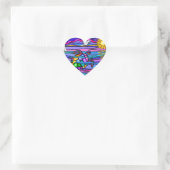 Zeeschildpad (blauw / roze) hart sticker (Tas)