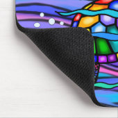 Zeeschildpad (blauw / roze) muismat (Hoek)