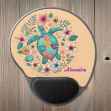 Zeeschildpad Bloem Boho School Kantoor met Naam 