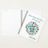 Zeeschildpad Bloem Boho School Kantoor met Naam Planner (Display)