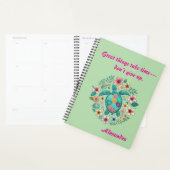 Zeeschildpad Bloem Boho School Kantoor met Naam Planner (Display)