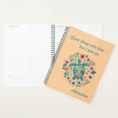 Zeeschildpad Bloem Boho School Kantoor met Naam Planner (Display)