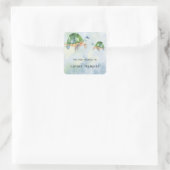 Zeeschildpad - boeklegger, boeken voor baby vierkante sticker (Tas)