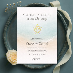 Zeeschildpad Een Koppeltje Baby Shower Kaart