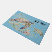 Zeeschildpad en baby  deurmat (Schuin)