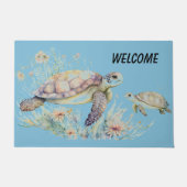 Zeeschildpad en baby  deurmat (Voorkant)