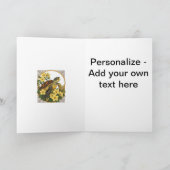 Zeeschildpad en gele gelsemium bloemen feestdagen kaart (Binnen)