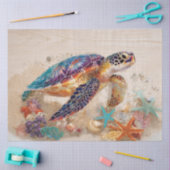 Zeeschildpad en Koralen Decoupage Tissuepapier (Craft)