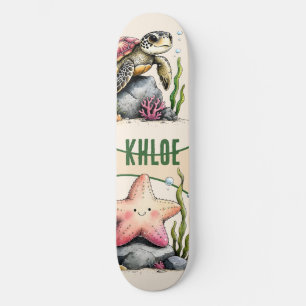 Zeeschildpad en Zeester Oceaan Kunst Persoonlijk Skateboard