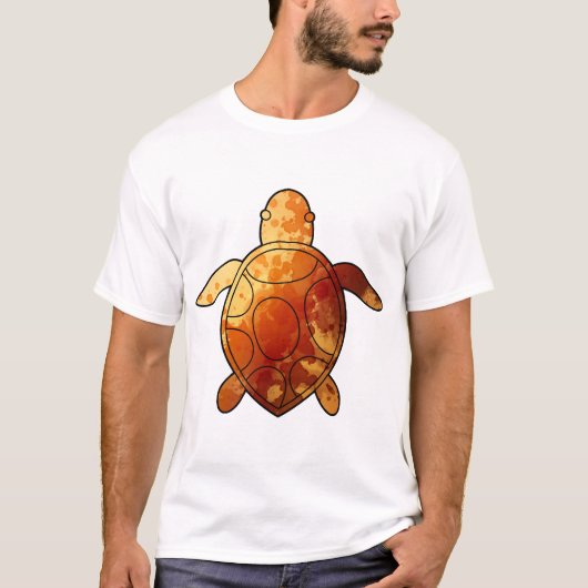 Zeeschildpad gele waterverf t-shirt (Voorkant)