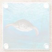 Zeeschildpad Glas Onderzetter (Achterkant)
