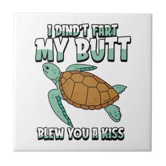 Zeeschildpad Grappig Tegeltje (Voorkant)