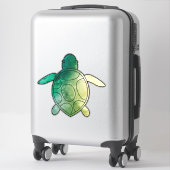Zeeschildpad groene waterverf sticker (Koffer)