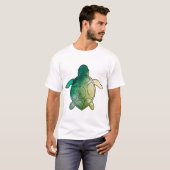 Zeeschildpad groene waterverf t-shirt (Voorkant volledig)