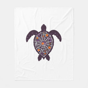 Zeeschildpad Halloween Spinnenweb Pompoen Geest Ha Fleece Deken